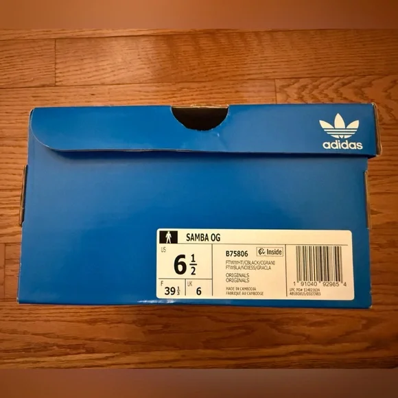 Adidas Samba OG Shoes Women’s 7.5 Men’s 6.5 Cloud White / Core Black / gum - Picture 3 of 10